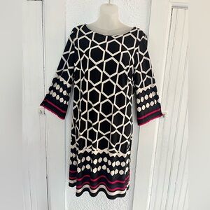 Geometric Black and White Dress